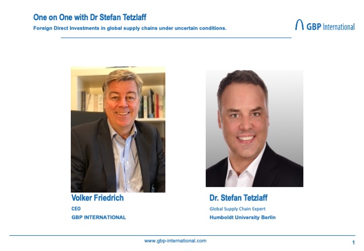 Interview with Dr. Stefan Tetzlaff about Foreign Direct Investments